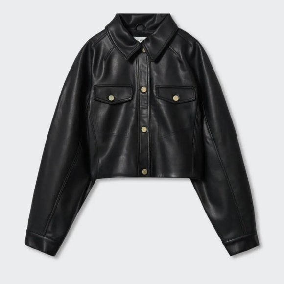 Short leather-effect jacket - Picture 4 of 4